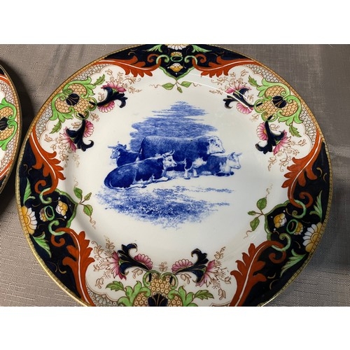 15 - Pair Of Royal Doulton Matsumai Picture Plates (Cows)