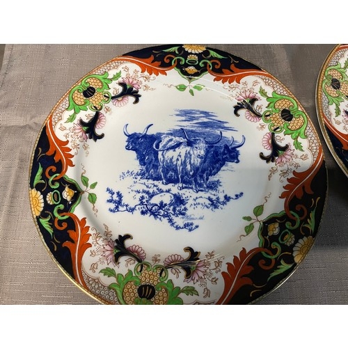 15 - Pair Of Royal Doulton Matsumai Picture Plates (Cows)