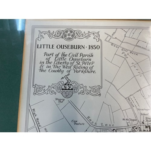 187 - Set Of 2 Maps Of little Ouseburn 1850 By Godfrey A Holt 1990 With Authenticity print