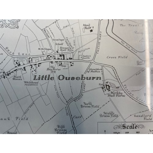 187 - Set Of 2 Maps Of little Ouseburn 1850 By Godfrey A Holt 1990 With Authenticity print