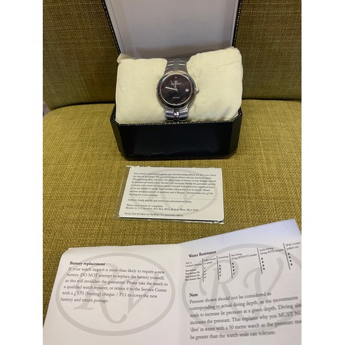 201 - Vintage Rene Valente Diamond Watch With Paperwork