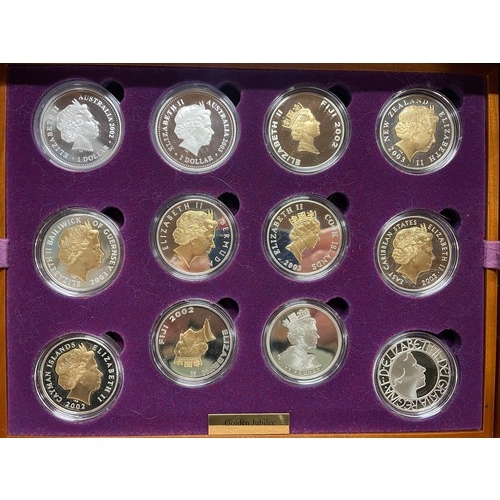 210 - 2002-2003 Elizabeth II Golden Jubilee 24 Coin Silver Proof Set
22 of the coins comprise of .925 Ster... 