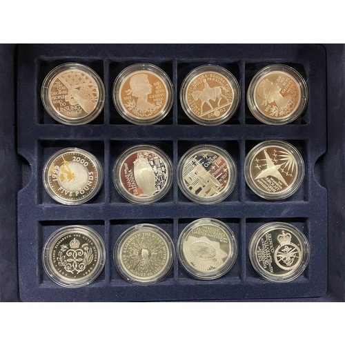 212 - Selection Of 12 Silver Proof Commemorative coins 925