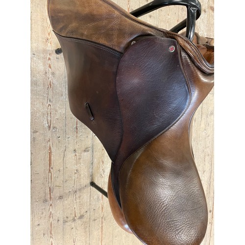 204 - Havana Lanetex Hand Made German Leather Saddle 17.5