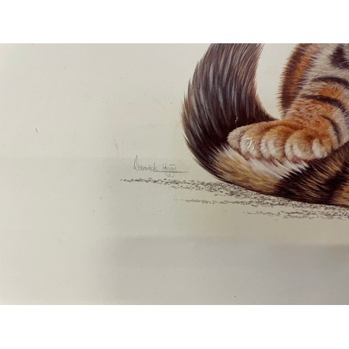 236 - 2 x Warrick Higgs Signed Prints Tiger Cubs & Elephants