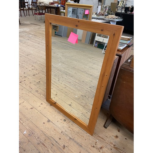 255 - Large Pine Framed Mirror 104 x 73