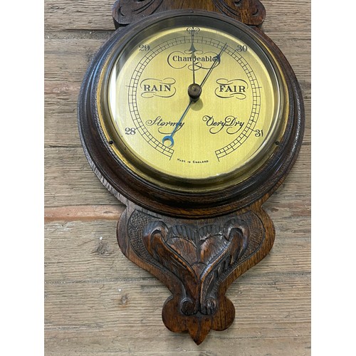 266 - English Oak Banjo Barometer