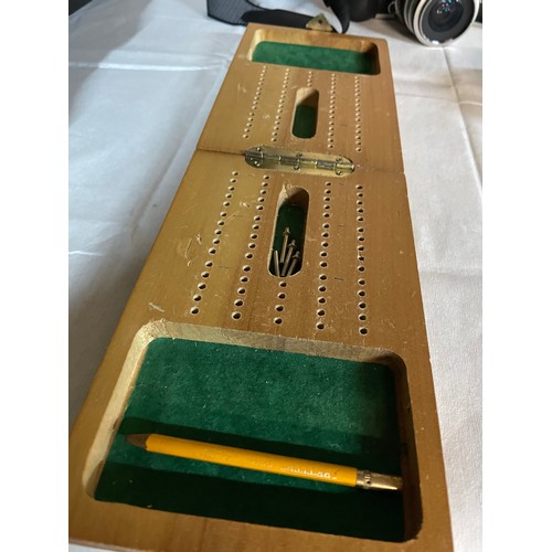 196 - Vintage Maple Cribbage Board