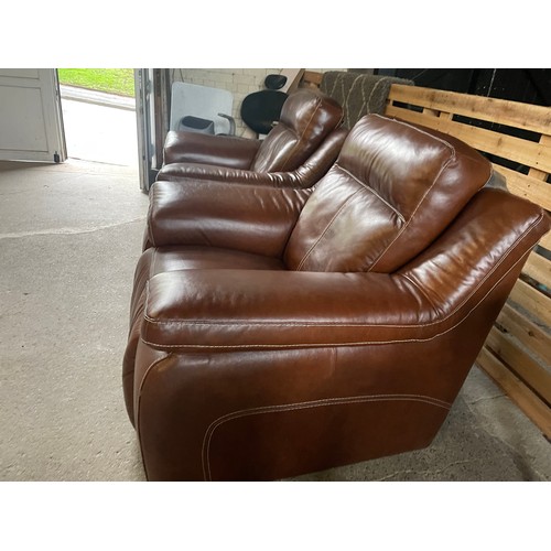 292 - 2 x SiSiItalia Leather Armchairs In Brown Tan. With Labels As New