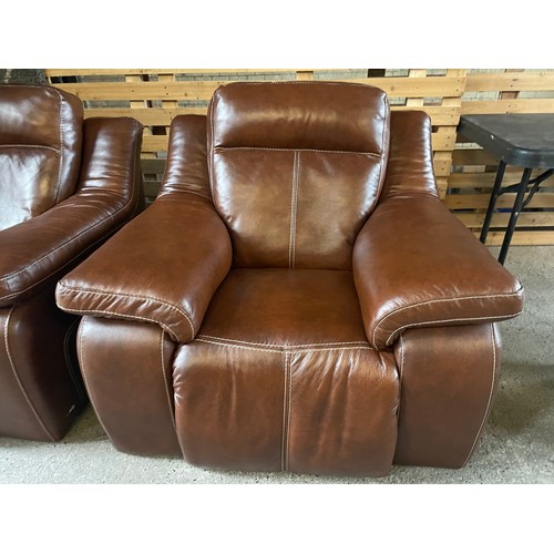 292 - 2 x SiSiItalia Leather Armchairs In Brown Tan. With Labels As New