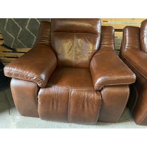 292 - 2 x SiSiItalia Leather Armchairs In Brown Tan. With Labels As New