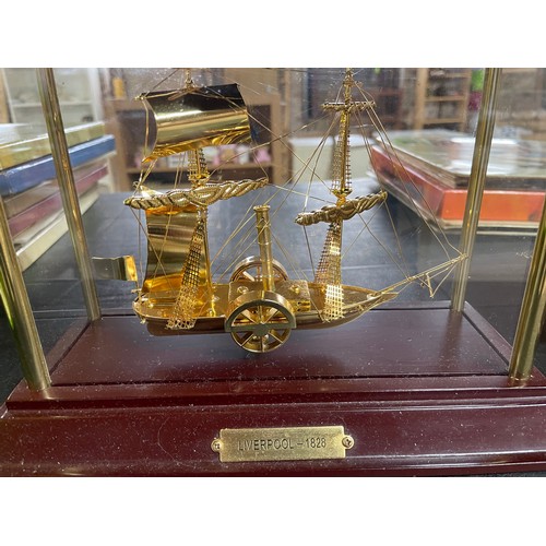 300 - 24k Gold Plated Display Of The HMS Liverpool 1828