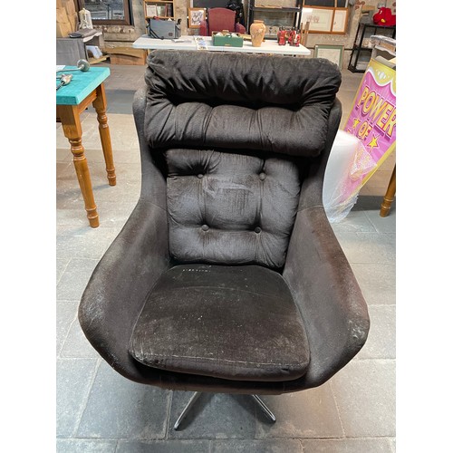 278 - Vintage Brown Velvet Jubilee Chair With Chrome Base