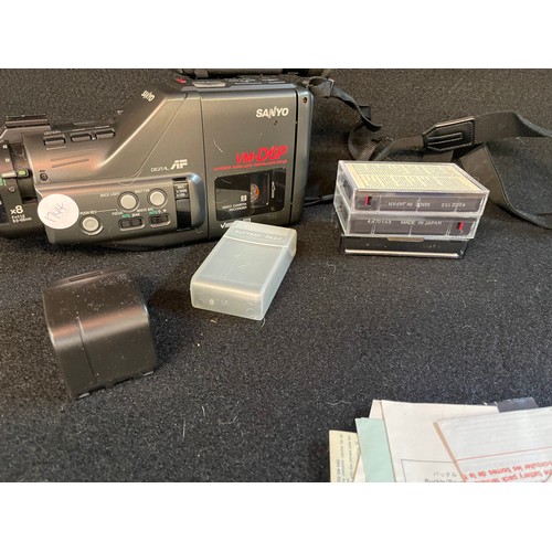 11 - Vintage Sanyo Camcorder With Accessories