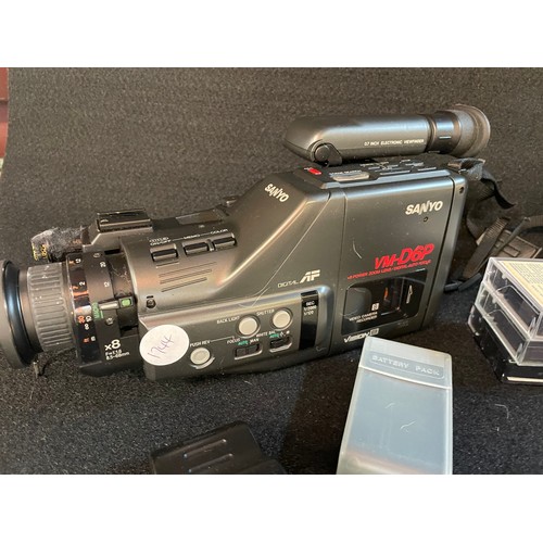 11 - Vintage Sanyo Camcorder With Accessories