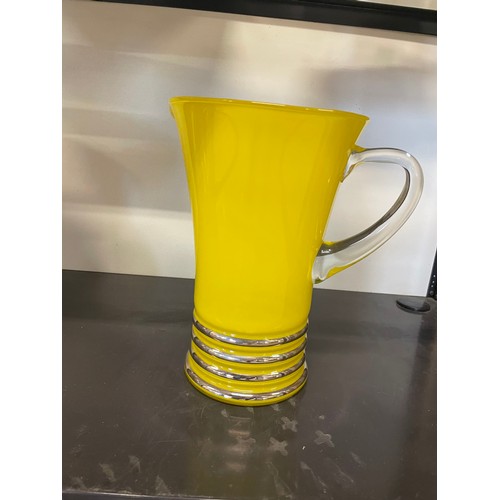 75 - Vintage Italian Hand Blown Yellow Glass Jug