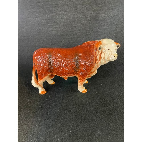 86 - Large Butchers Melba Ware Hereford Bull c1950 (no Chips) Length 16