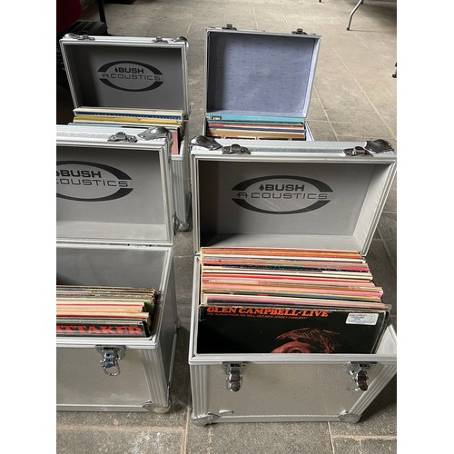 105 - Quantity Of Vinyl In Bush Acoustic Steel Record Boxes