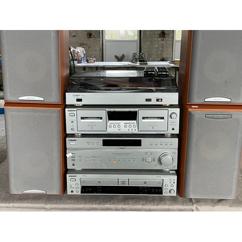 106 - Sony Separates Music System With Turntable & 4 High Quality Sony Speakers