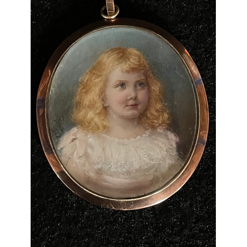 107 - 1892 James Price Miniature Portrait On Paper, Signed & Dated, Yellow Metal Bezel Complete With Lock ... 