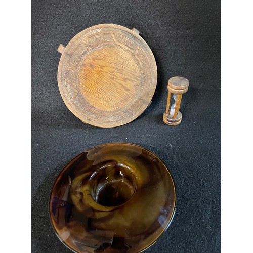 116 - Vintage Davidsons Smokey Clouds Dish & Vintage Treen Objects