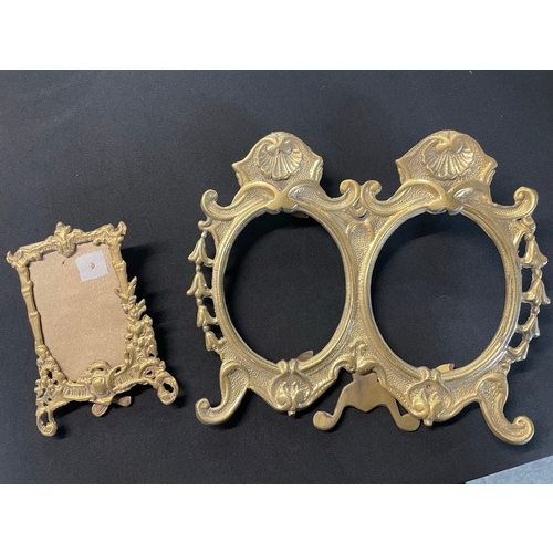 143 - 2 x Mid Century Brass Picture Frames