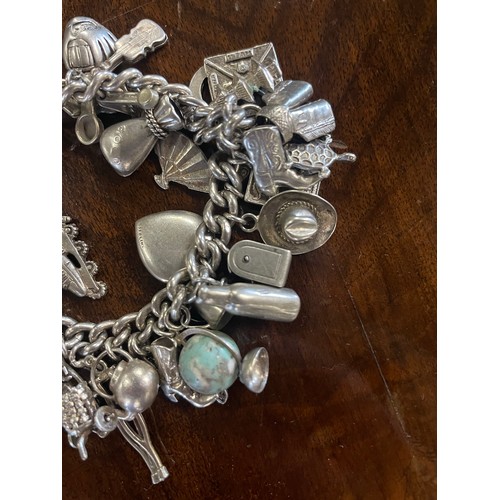 216 - Silver Charm Bracelet 3.01oz