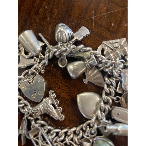 216 - Silver Charm Bracelet 3.01oz