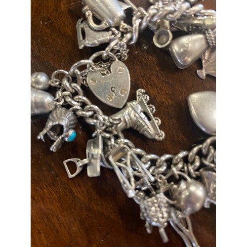 216 - Silver Charm Bracelet 3.01oz