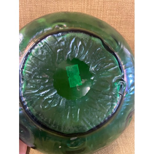 237 - Loetz Style Iridescent Green Glass Bowl