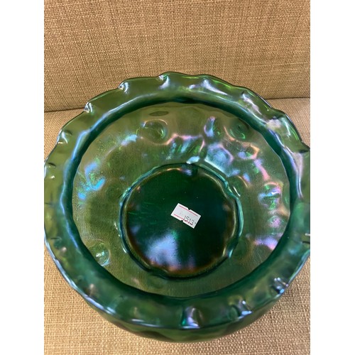 237 - Loetz Style Iridescent Green Glass Bowl