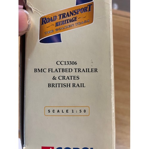 239 - Corgi CC13306 BMC Flatbed Trailer & Crates British Rail