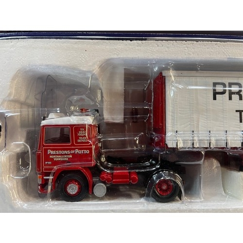 242 - Corgi CC15502 Volvo F10 Taut liner Curtain Side 'Prestons Of Potto'