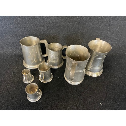 285 - Collection Of Pewter Mugs