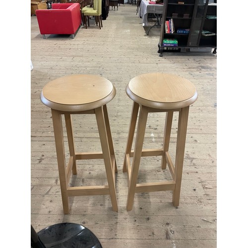 289 - Pair Of Maple Bar Stools