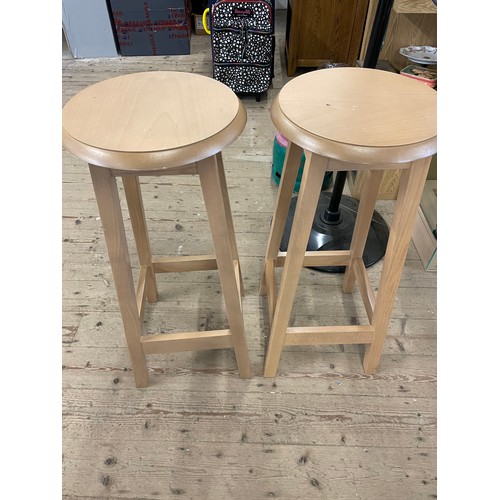 289 - Pair Of Maple Bar Stools