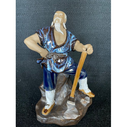 44 - Japanese Hand Painted Clay Figurine