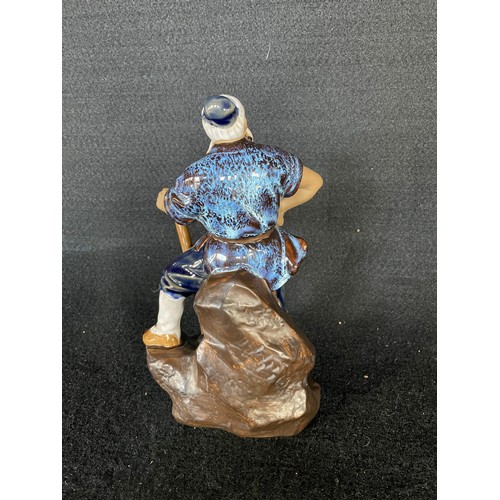 44 - Japanese Hand Painted Clay Figurine