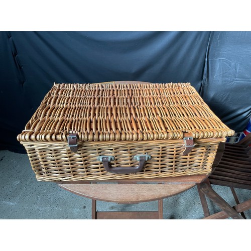 Vintage Cane Picnic Basket