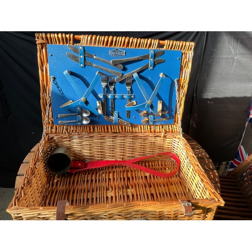 Vintage Cane Picnic Basket