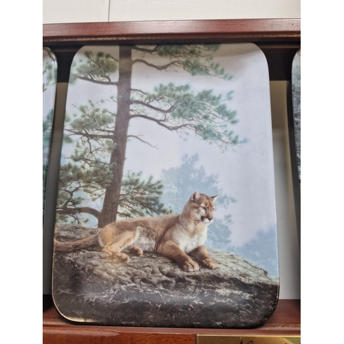 15 - Bradford exchange 4 plate collection Nature's Harmony. With display stand