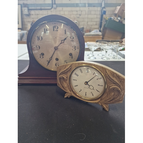 23 - Two vintage Mantel clocks.  One by H.A.C made in Wurrtenberg