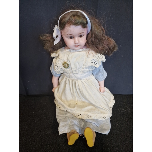 86 - Poured Wax Doll early 20th century with original Edwardian clothing  c1910/20