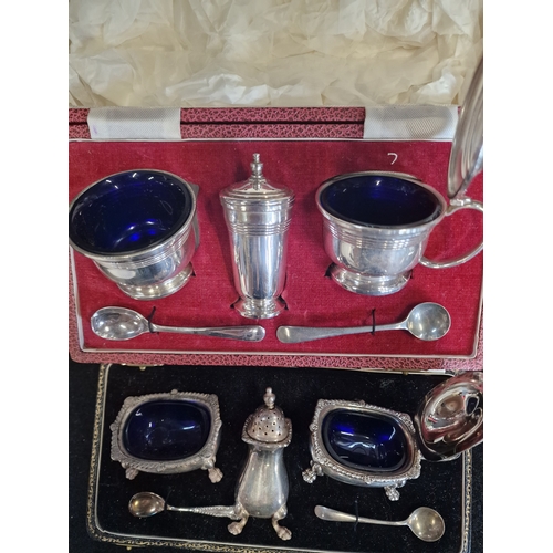 94 - Kingsway A1 silver plate Salts set and R&D salts set.