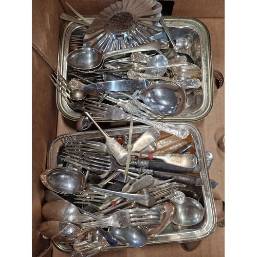 105 - A large collection of silver plated Items