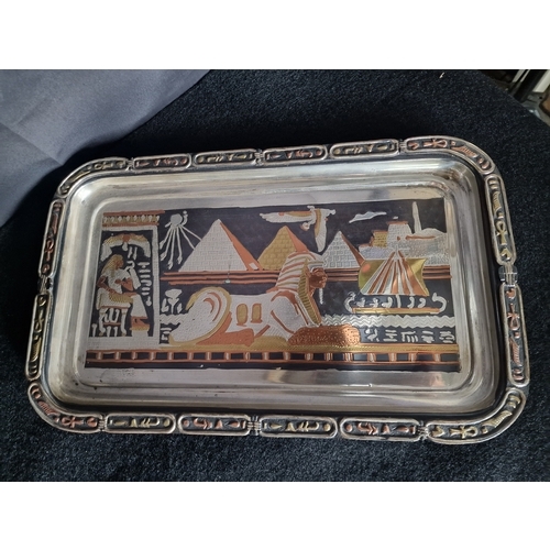 123 - A mixed metal Egyptian hand made tray