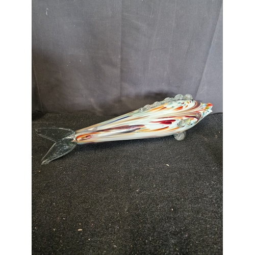 130 - A large Murano Glass fish multicolored on white