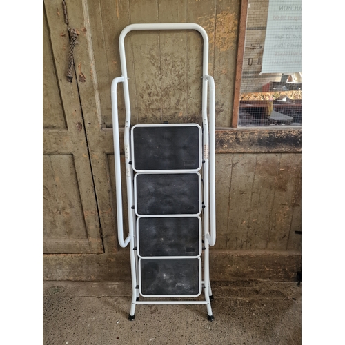 138 - A set of four step handled folding ladder