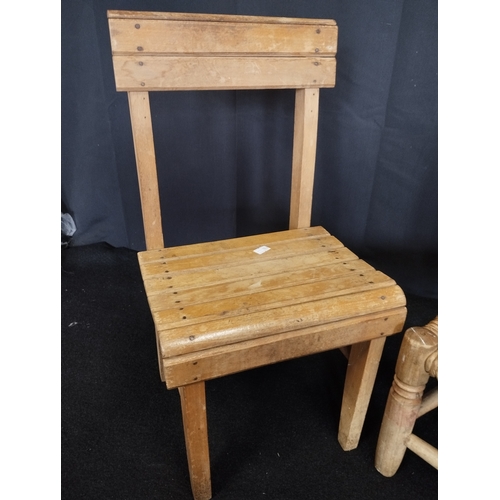145 - Pair of Vintage Wooden Childrens Chairs