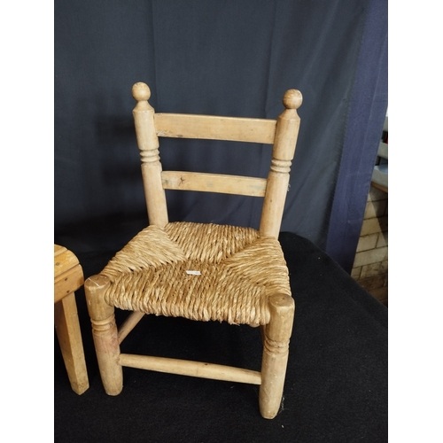 145 - Pair of Vintage Wooden Childrens Chairs
